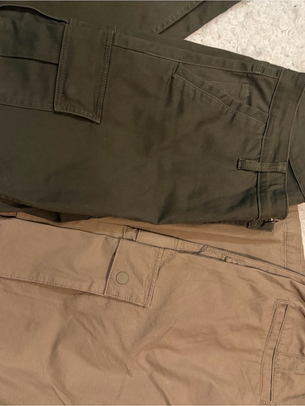 2 Men's Cargo Pants - Olive and Khaki